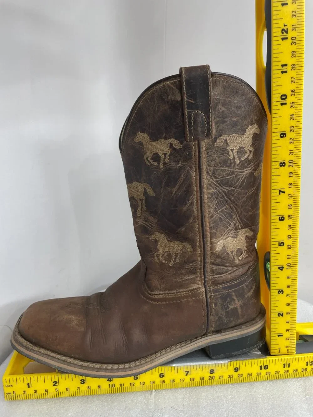 Smoky Mountain Leather Western Cowboy Brown Horse Embroidered Boots Kids Boys 5